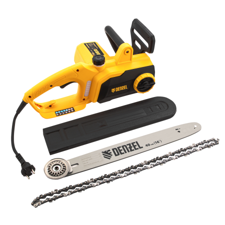 Пила цепная электрическая DENZEL EDS-1800P, 1.8 кВт, шина 40 см, шаг 3/8, 57 звеньев