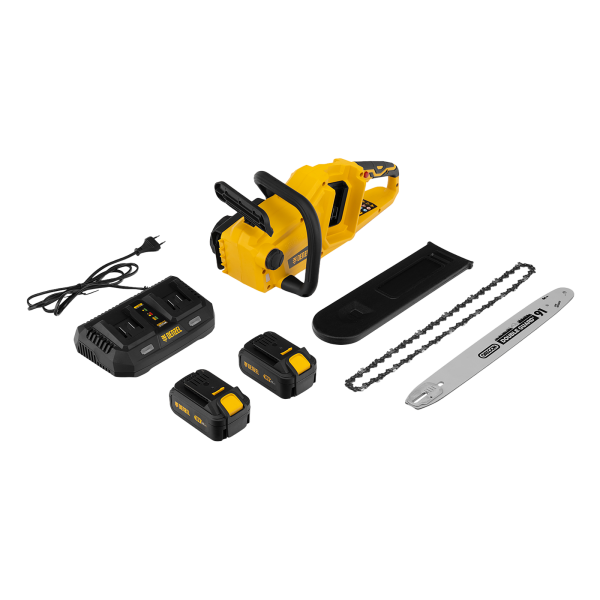 Аккумуляторная цепная пила DENZEL RCS400-36, Li-ion, 36 В, 4 Ач, шина 400 мм, бесщеточная