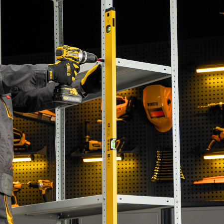 Уровень алюминиевый DENZEL магнит., фрезерованный, 3 глазка (1 зеркал.), 0,5 мм/м, 1200 мм