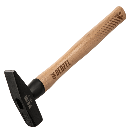 Молоток слесарный DENZEL 400 г, кованый квадратный боек, буковая рукоятка Молоток слесарный DENZEL 400 г, кованый квадратный боек, буковая рукоятка