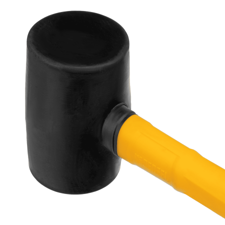 Киянка резиновая DENZEL 225 г, черная, фибергласовая рукоятка c TPR покрытием