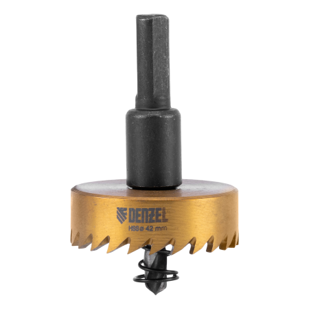 Коронка по металлу DENZEL 724114, 42 мм, HSS, нитридтитановое покрытие