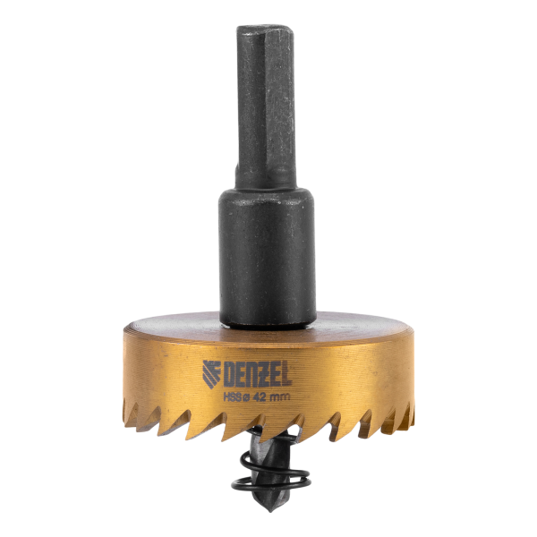 Коронка по металлу DENZEL 724114, 42 мм, HSS, нитридтитановое покрытие