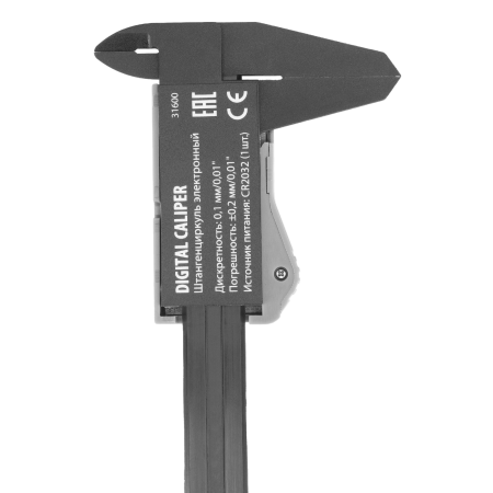 Штангенциркуль DENZEL пластиковый, 150 мм, электронный, большой дисплей, с глубиномером
