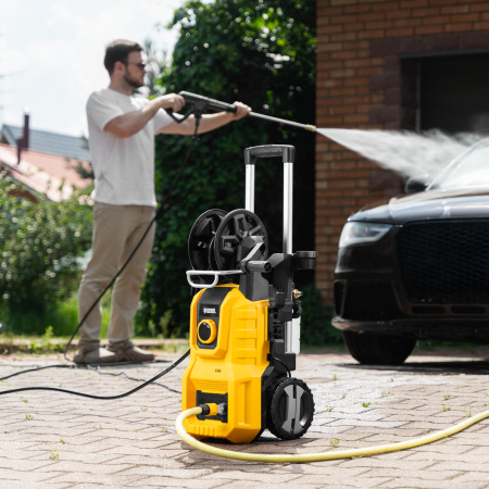 Моечная машина высокого давления DENZEL R-180iD, 2000 Вт, 180 бар, 420 л/ч, асинхронный двигатель, с барабаном