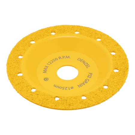Чашка твердосплавная зачистная DENZEL, 125 мм, Плоская, мелкое зерно #32