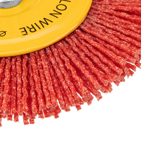 Щетка для дрели DENZEL, 100 мм, Плоская, со шпилькой, нейлоновая щетина