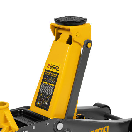 Домкрат гидравлический подкатной DENZEL 3 т, 125-470 мм, быстрый подъем, проф.