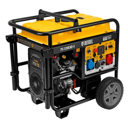 Генератор бензиновый DENZEL PS-120EAD-3, 12 кВт,230/400 В, 40л, разъем ATS,перекл.режима,эл.старт