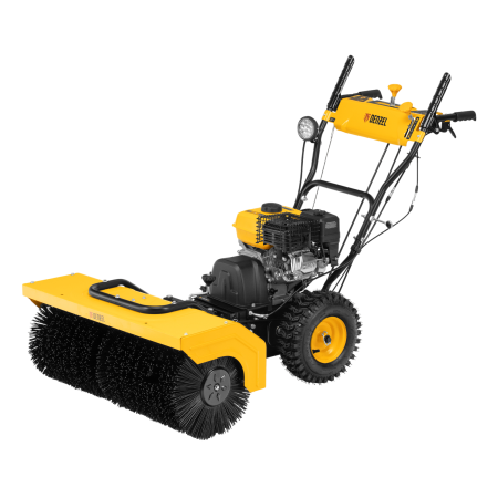 Гибридная снегоуборочная машина DENZEL с функц. подметания SWB-800, 212 сс, руч. старт, 2 насадки