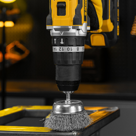 Набор щеток для дрели DENZEL, 1 Плоская 50мм, 2 Чашки 25-50мм, шпилька, нерж. вит. проволока