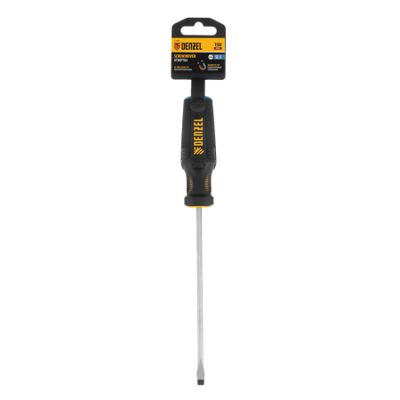 Отвертка DENZEL SL5x150 мм, CrV, трехкомпонентная рукоятка