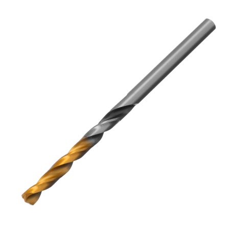 Сверло спиральное по металлу DENZEL 4 x 75 мм, Р6М5, Golden Tip, многогранная заточка