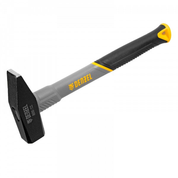 Молоток слесарный DENZEL 800 г, кованый, фибергласовая  рукоятка c TPR покрытием
