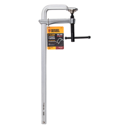 Струбцина DENZEL F-образная, 100x400мм, кованая