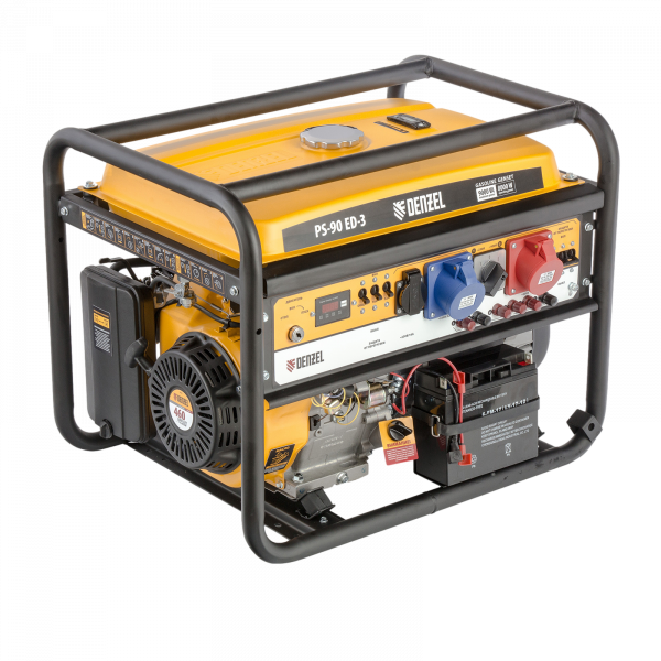 Генератор бензиновый DENZEL PS 90 ED-3, 9.0 кВт, 230 В/400 В, 25 л, электростартер