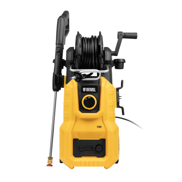 Моечная машина высокого давления DENZEL R-200D, 2400 Вт, 200 бар, 420 л/ч, с барабаном