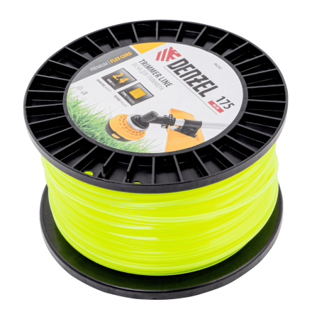 Леска для триммера DENZEL 96292 квадрат, 2,4мм х 175м, на DIN катушке FLEX CORD