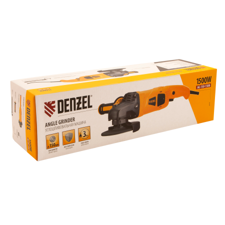 Машина шлифовальная угловая DENZEL AG150-1500, 1500 Вт, 150 мм, 8500 об/мин