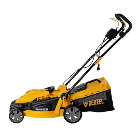 Газонокосилка электрическая DENZEL GM-2000, 2000 Вт, ширина 43 см, 6 уровней, 45 л
