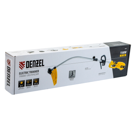 Триммер электрический DENZEL TE-1100, 1100 Вт, 380 мм, катушка, разборная штанга