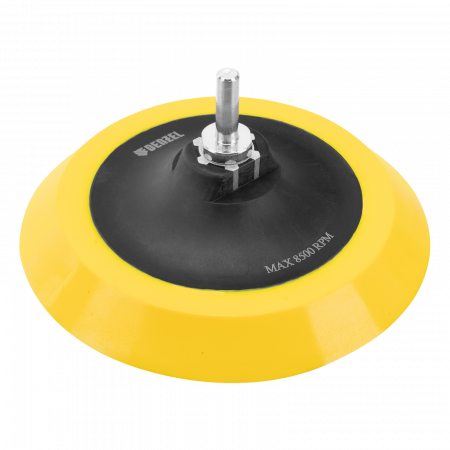 Тарелка опорная для дрели и УШМ DENZEL с липучкой, 150 мм, мягкая, с адаптером c М14 на d8