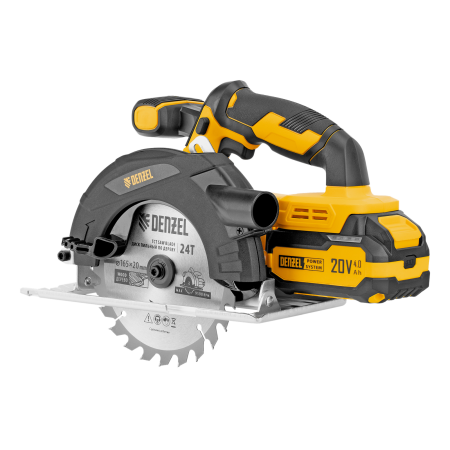Пила циркулярная аккумуляторная DENZEL CCSH-20-165, 165 мм, Li-Ion, 20 В
