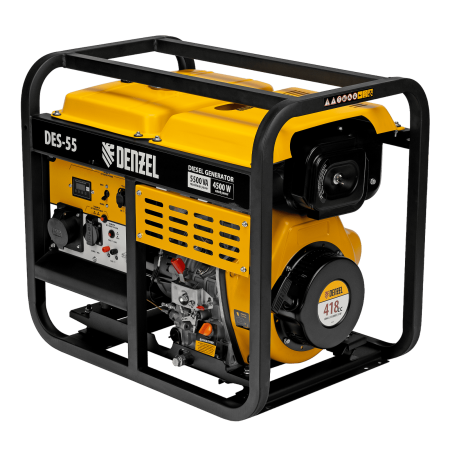 Генератор дизельный DENZEL DES-55, 5,5 кВт, 230 В, 11 л, ручной стартер