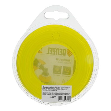 Леска для триммера DENZEL Flex Сord 96108, 2.4 мм x 15 м, круглая, блистер