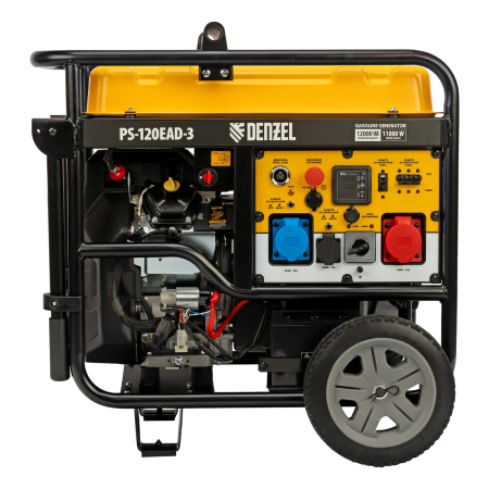 Генератор бензиновый DENZEL PS-120EAD-3, 12 кВт,230/400 В, 40л, разъем ATS,перекл.режима,эл.старт