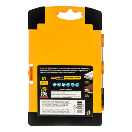 Набор сверл по металлу DENZEL, 1,5-6,5мм, Р6М5К8-TiN, Golden Tip, 13 шт