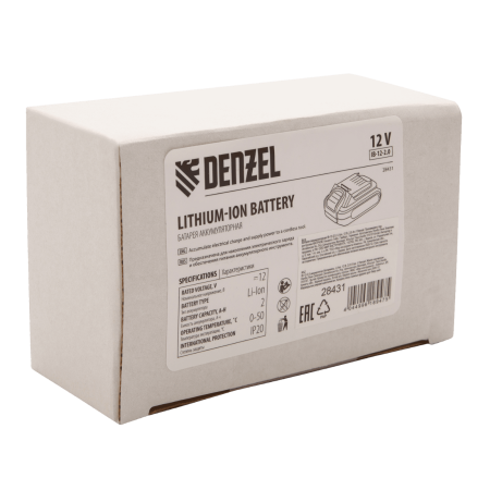Аккумуляторная батарея DENZEL IB-12-2.0, Li-Ion, 12 В, 2.0 Ач