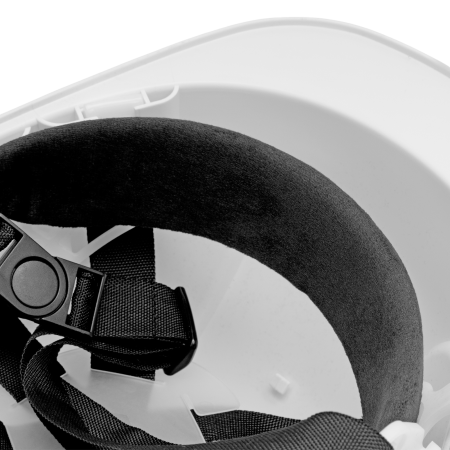 Каска защитная ударопрочная DENZEL ABS/PC, плавная регулировка, модель «Форвард» (К-05), белая