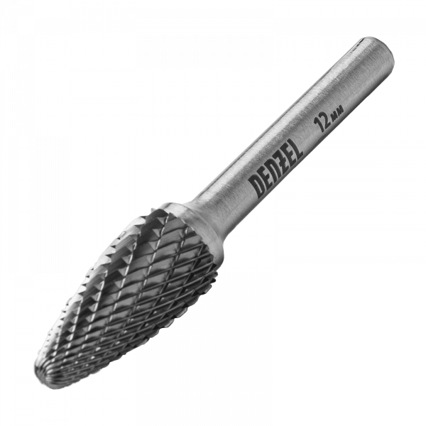 Борфреза по металлу DENZEL твердосплавная, параболическая, тип-F, 12 мм