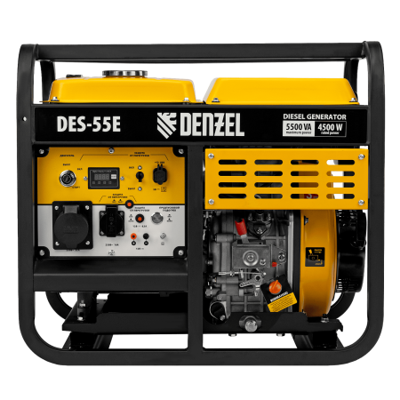 Генератор дизельный DENZEL DES-55E, 5,5 кВт, 230 В, 11 л, электростартер