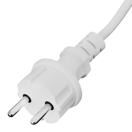 Шнур сетевой Energy Series DENZEL, ПВС, 1,5 м, 2 x 1,5 мм, с неразборной вилкой, белый