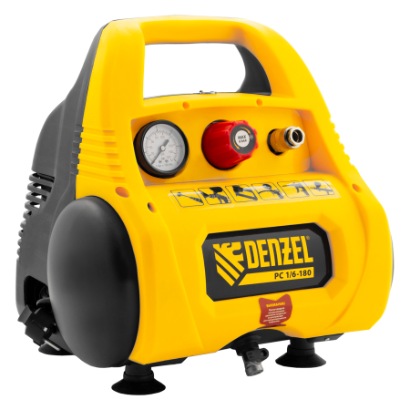 Компрессор воздушный DENZEL РС 1/6-180, 1.1 кВт, 180 л/мин, 6 л Компрессор воздушный DENZEL РС 1/6-180, 1.1 кВт, 180 л/мин, 6 л