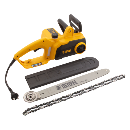Пила цепная электрическая DENZEL EDS-2000P, 2 кВт, шина 40 см, шаг 3/8, 57 звеньев