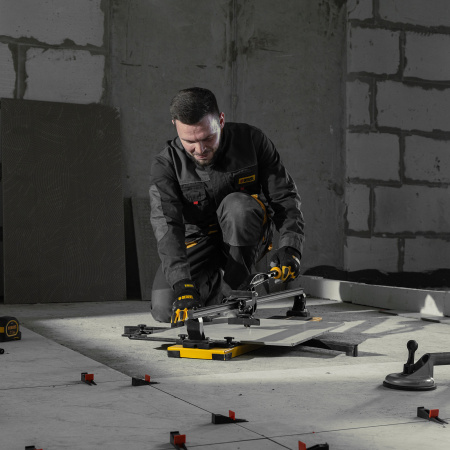 Плиткорез рельсовый DENZEL 800х16мм, каретка на подш., стальная станина, усил. рукоятка-пенал