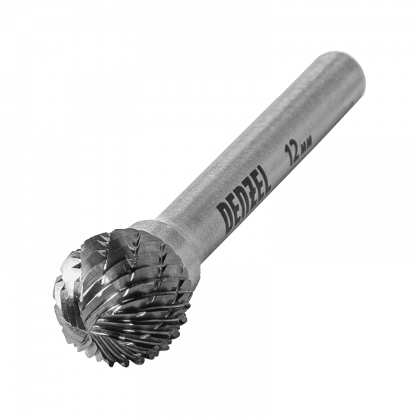 Борфреза по металлу DENZEL твердосплавная, шарообразная, тип-D, 12 мм