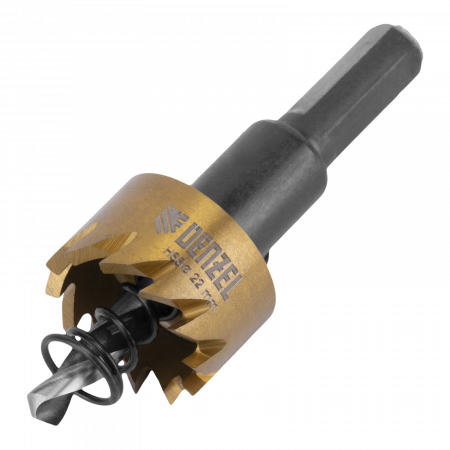 Коронка по металлу DENZEL 724103, 22 мм, HSS, нитридтитановое покрытие