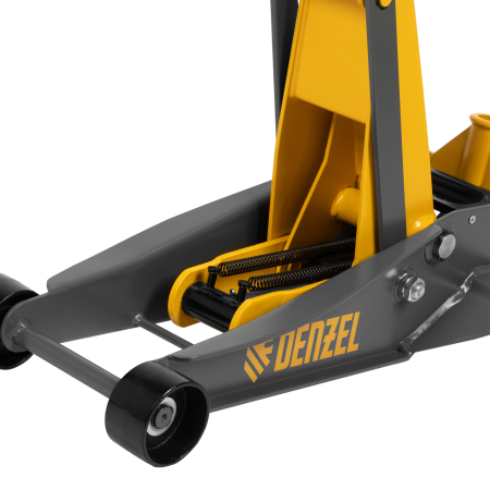 Домкрат гидравлический подкатной DENZEL 3 т, 125-470 мм, быстрый подъем, проф.