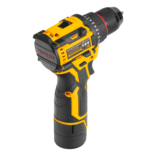 Дрель-шуруповерт аккумуляторная бесщет. DENZEL CDH-BL-12, Li-Ion, 12 В