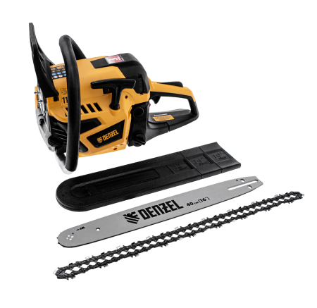 Пила цепная бензиновая DENZEL DS-4516, шина 40 см, 45 см3, 2,5 л.с, шаг 0,325, 64 звена