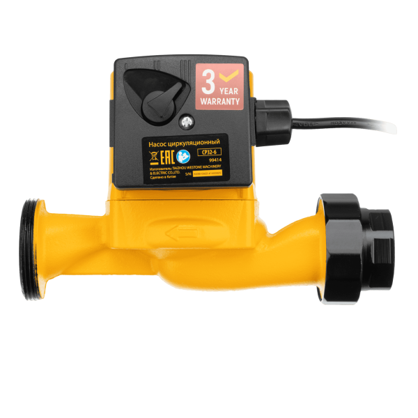 Циркуляционный насос DENZEL CP32-6, напор 6 м, 70 л/мин, 1 м кабель, монт. длина 180 мм