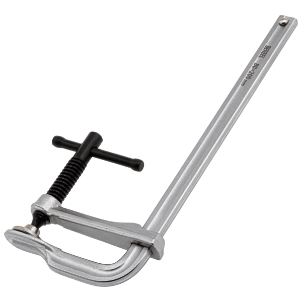 Струбцина DENZEL F-образная, 80x200мм, кованая Струбцина DENZEL F-образная, 80x200мм, кованая