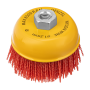Щетка для УШМ DENZEL, 100 мм, Чашка, нейлоновая щетина, М14