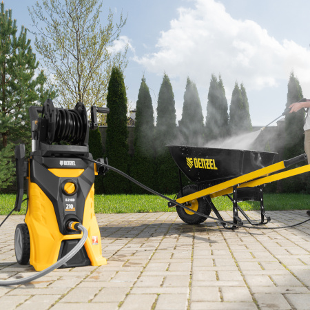 Мойка высокого давления DENZEL R-210iD, 2600 Вт, 210 бар, 8.0 л/мин, с барабаном