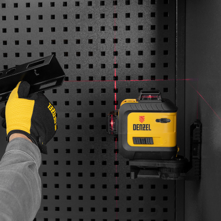Лазерный уровень DENZEL LX 360-3 Red, 30 м, 635 нм, Li 2800 мАч, 5/8 дюйм