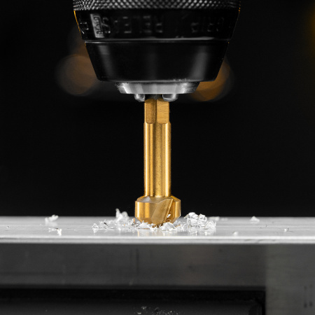 Набор зенковок DENZEL HSS, M3-M10, 6 шт, металл. кейс